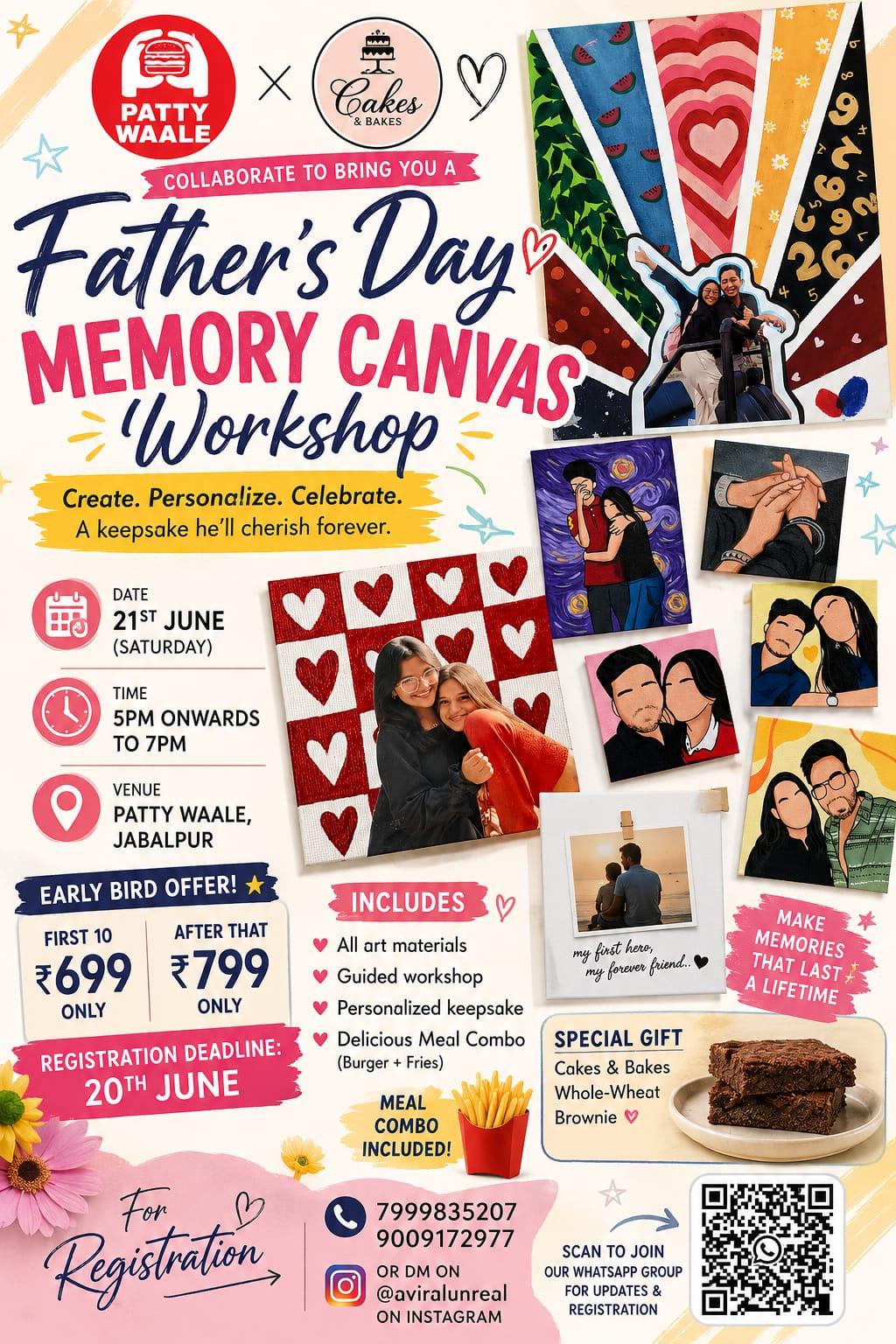 Father's Day Memory Canvas Workshop — full event poster